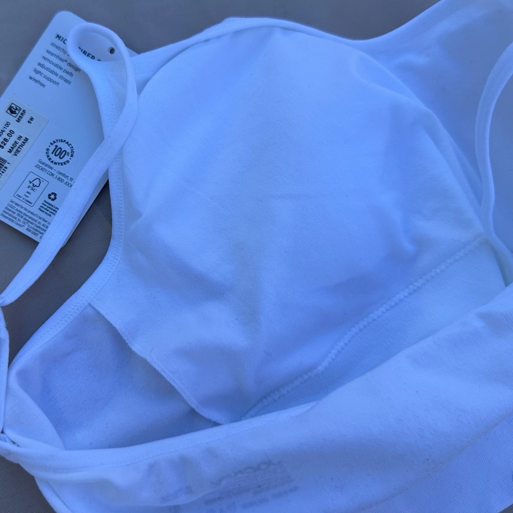 LAST CALL! Jockey White Bra Bralette XL NWT - Picture 3 of 4